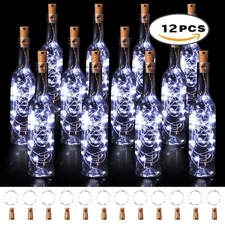 12 Packs Wine Bottle Fairy String Lights 20 LED Battery Cork For Party Wedding