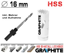 HSS Bi-Metall Lochsäge Metall Bohrkrone Ø 16 mm Dosen Bohrer Loch Fräser PROFI