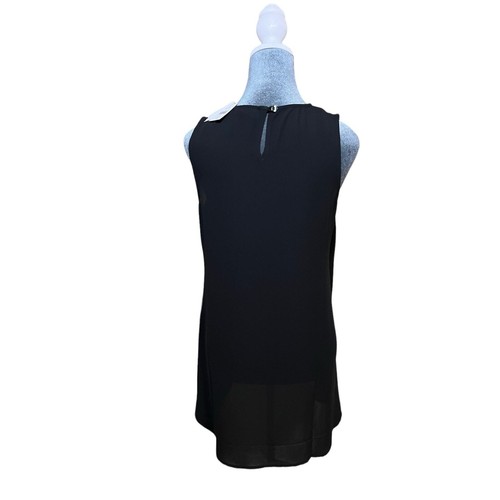 J. Jill Sleeveless Top Flowing 2 Layer Front, Black X-Small NWT - Picture 3 of 4
