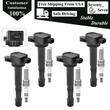UF602 4Pcs Ignition Coil and Spark Plug Kit Fit 2008-2012 Honda Accord 2.4L
