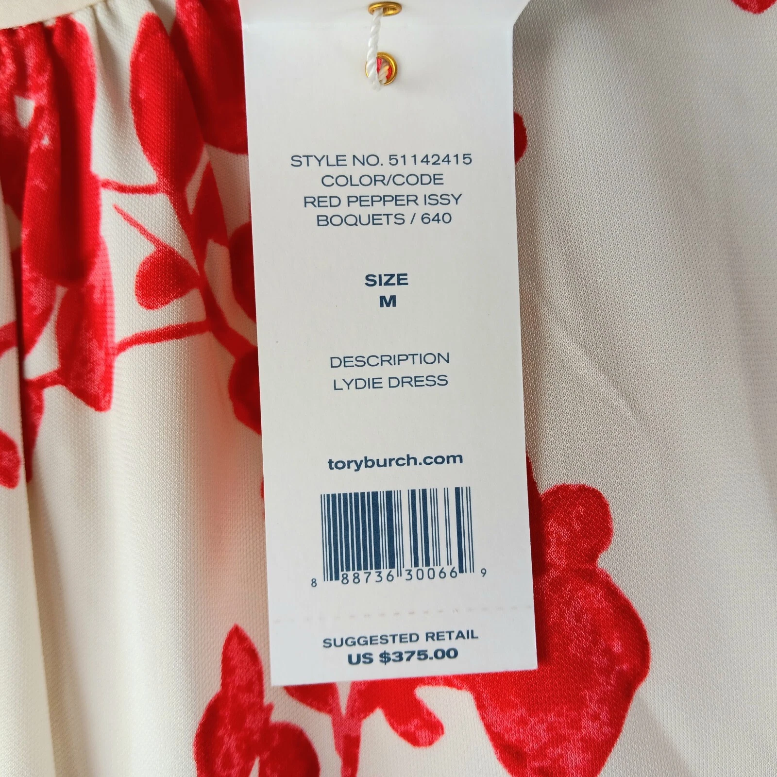 Abito nuovo con etichette Tory Burch ""Lydie"" guaina rosso pepe issy taglia M #51142415