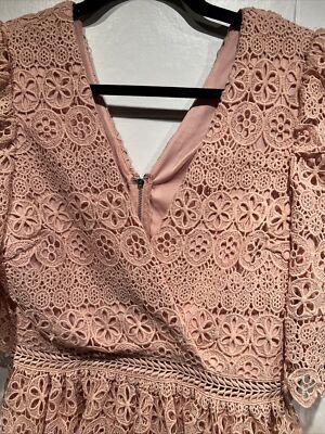 JUST ME crochet short sleeve Lace Cocktail Dress Size small graduation  wedding | eBay