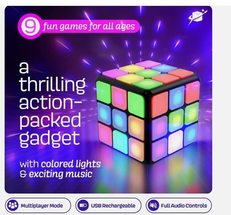 Rechargeable Game Galaxy Cube 9 Fun Brain & Memory Games Cool Toys
