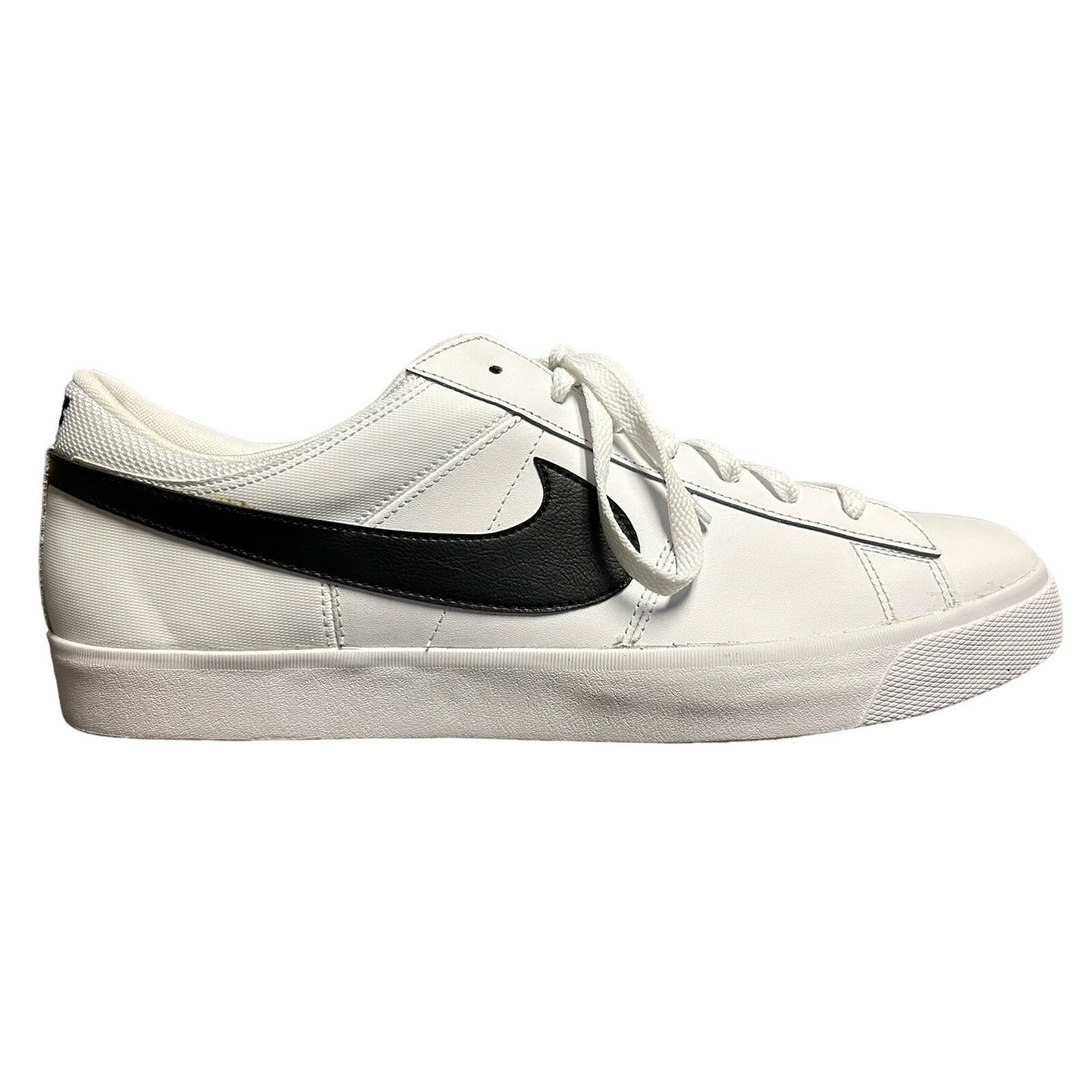 Nike Match Supreme White Black Leather Fashion Sneaker Shoes Nike Match Supreme White Black Leather Fashion Sneaker Shoes