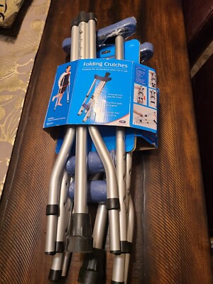 Carex Folding Crutches Universal Size A99500 Light adjustable 41'' - 58''