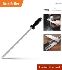 12" Carbon Steel Sharpening Steel Fine Grit Ergonomic for Dull Knives