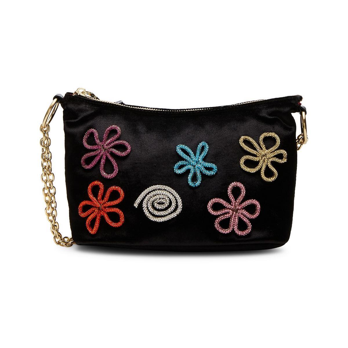 Женская сумка через плечо из черного бархата Betsey Johnson Doodle Bug среднего размера BHFO 7450 15590₽