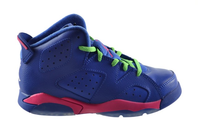 blue pink and green jordan 6s