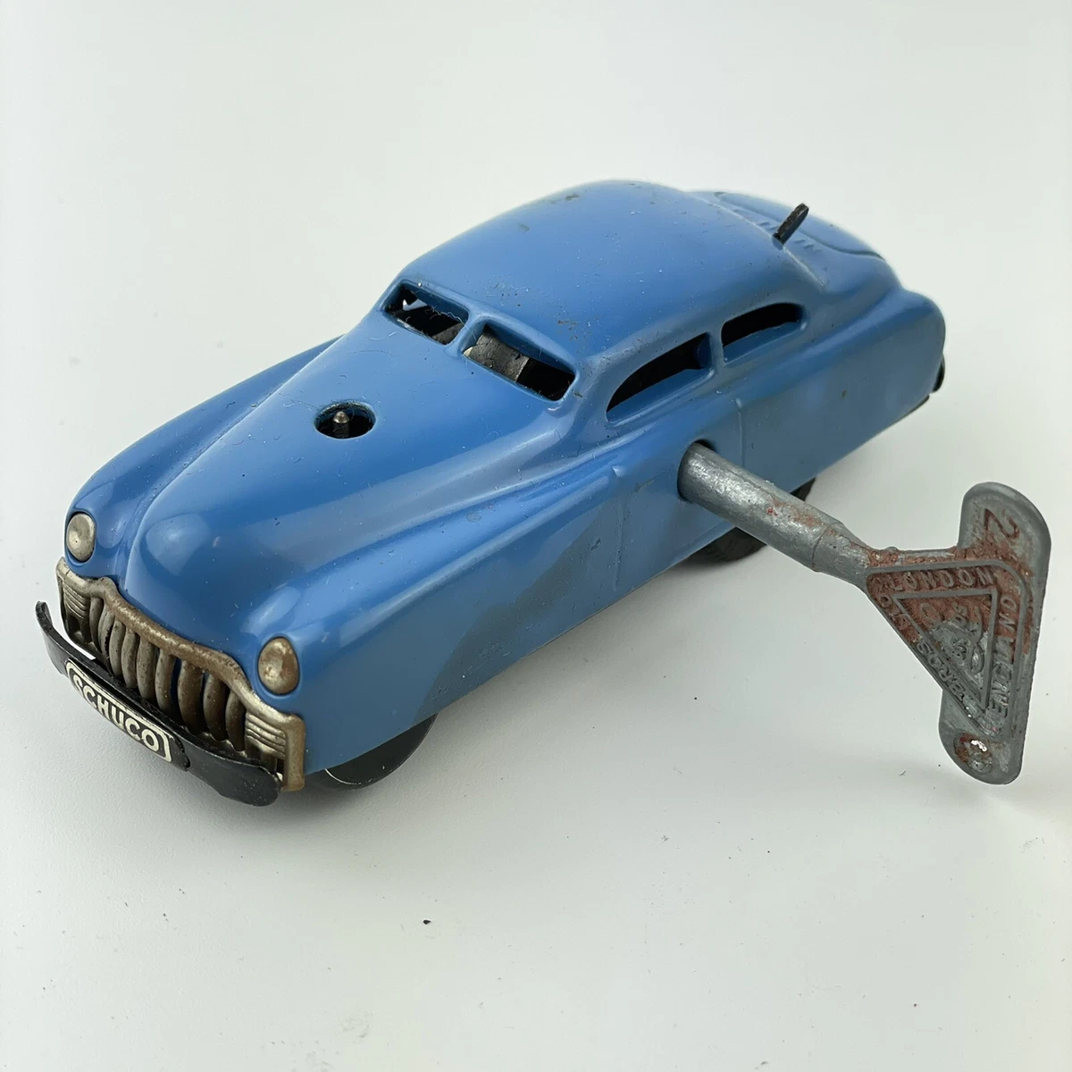 Vintage German Schuco Clockwork Varianto Limo 3041 Blue Car Working