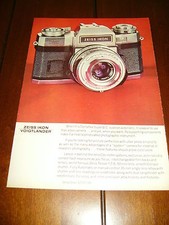 1968 ZEISS IKON CONTAFLEX SUPER BC CAMERA ORIGINAL AD