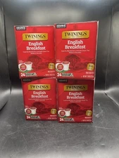 4x Twinings English Breakfast Black Tea Single Serve K-Cups -24 Count Each