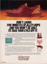Artworx Alley-Oops Vintage Magazine Ad Commodore 64 Atari Bowling Shoe 1980s