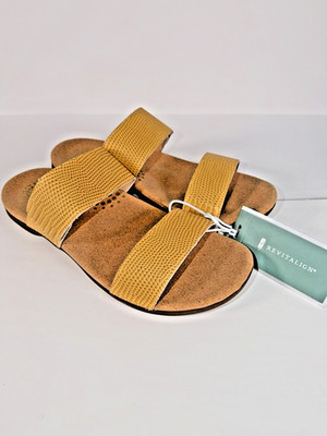Women Revitalign Sullivan Yellow Snake Sandals Arch Support Shoes Size 12B