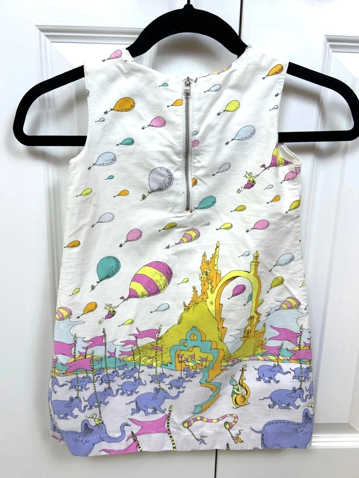 Dr. Seuss Oh The Places You'll Go Dress Girl's 4T Sleeveless Cotton Colorful - Image 3 of 4