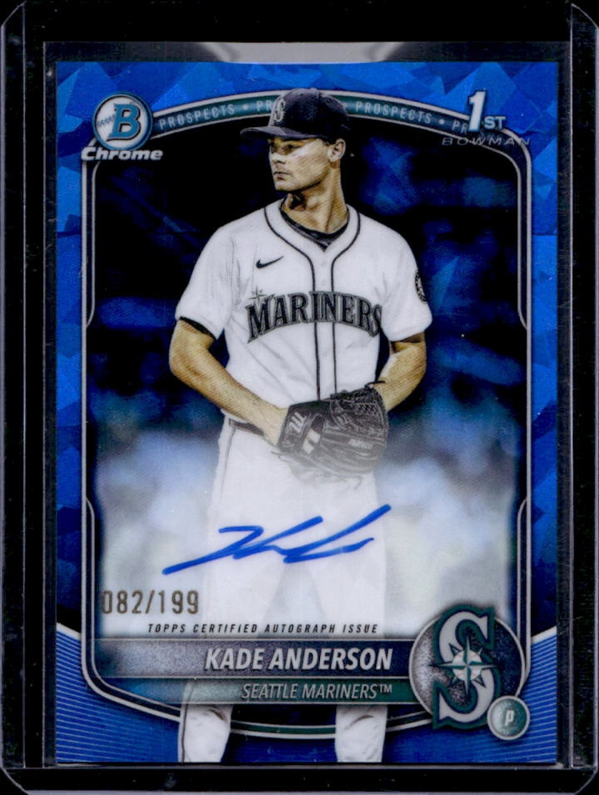 2025 Bowman Draft Sapphire Kade Anderson Chrome Auto 1st #/199 Mariners