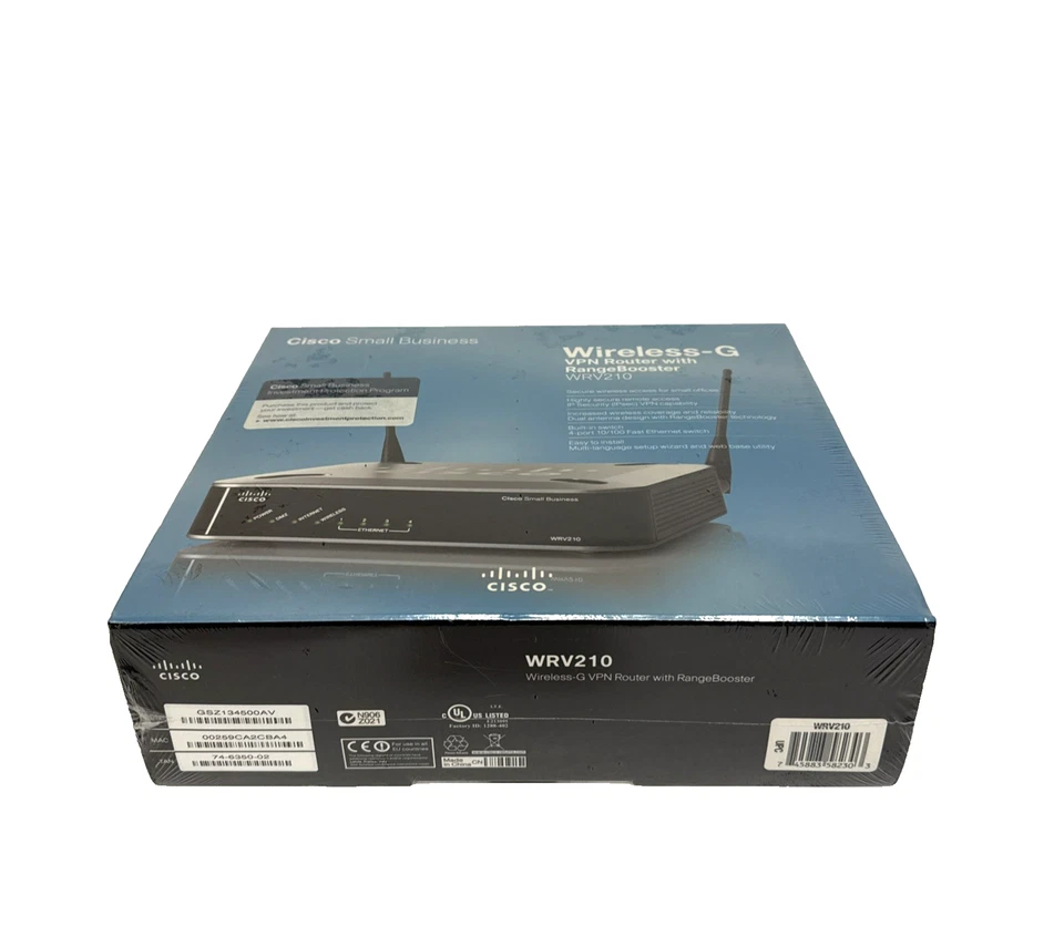 New Cisco WRV210 54 Mbps 4-Port 10/100 Wireless G Router Business Sealed - Image 3 of 4