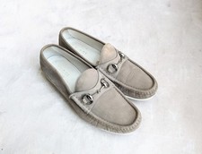 Gucci Horsebit Loafers Men US 8 Gray Leather Dress Shoes Snaffle Italy Slip-On 