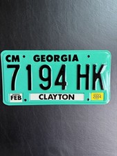 2004 Georgia License Plate 7194 HK Truck For Hire 63,281 Pounds And Up Clayton