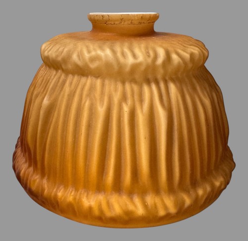 Vintage Draped Cased Satin Art Glass Boudoir Table Lamp Shade - Picture 4 of 10