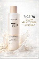 Anua Rice 70 Glow Milky Toner, Glass  Dewy Skin, Hydrating  Barrier Care, Rice