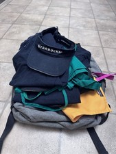 Starbucks T-Shirt Medium Backpack Store manager Black Jacket Hat Visor Apron