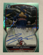 2023 Bowman Draft Chrome Auto Aqua Lava /199 RC Ralphy Velazquez Guardians #CDA…