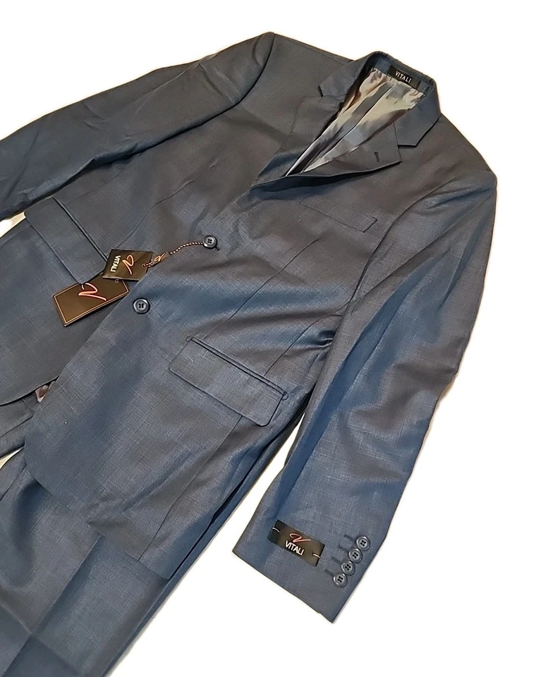 Vitali Suit Men’s Size 38R 2 Piece Blue 32W Pants NEW NWT - Image 2 of 4