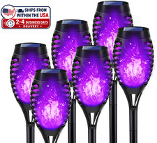 Purple Flame Solar Halloween Lights for Halloween Decorations Outdoor