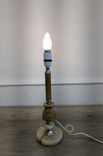 Vintage Brass Onyx  Marble Table Lamp Pillar Column Retro  Working - Home Decor