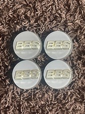 BBS RS LM RZ Center Caps Logos 70mm 56.24.073 White/Gold Set Of 4