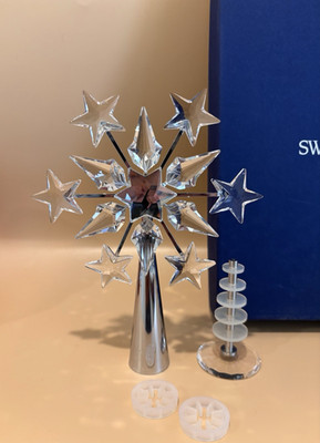 Retired Swarovski Crystal Austria Chrome Plated Tree Topper 632784 Orig Box