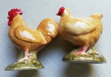 Quail Ceramics Cockerel and Hen Cruet Set Salt & Pepper Buff Orpington Variety