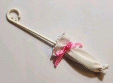 BARBIE PARASOL UMBRELLA WHITE PINK RIBBON BOW PLAIN DOLL PLAYSET ACCESSORIES