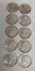 Lot of 10 - U.S. 90% Silver Roosevelt Dimes 1950-1959 PD+ S Mints $1 Face #21