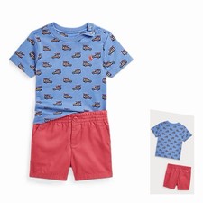 POLO RALPH LAUREN AUTHENTIC BABY BOYS ORIGINAL NEW 2Pc SHORTS SET Size 12M, NWT