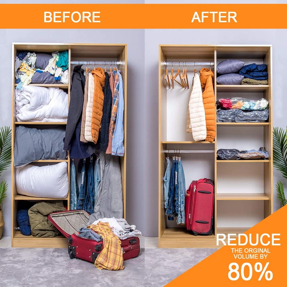 Bolsas de almacenamiento al vacío (5 x grandes, 5 x medianas), bolsas de compresión selladoras para ahorrar espacio Foto 3 de 4