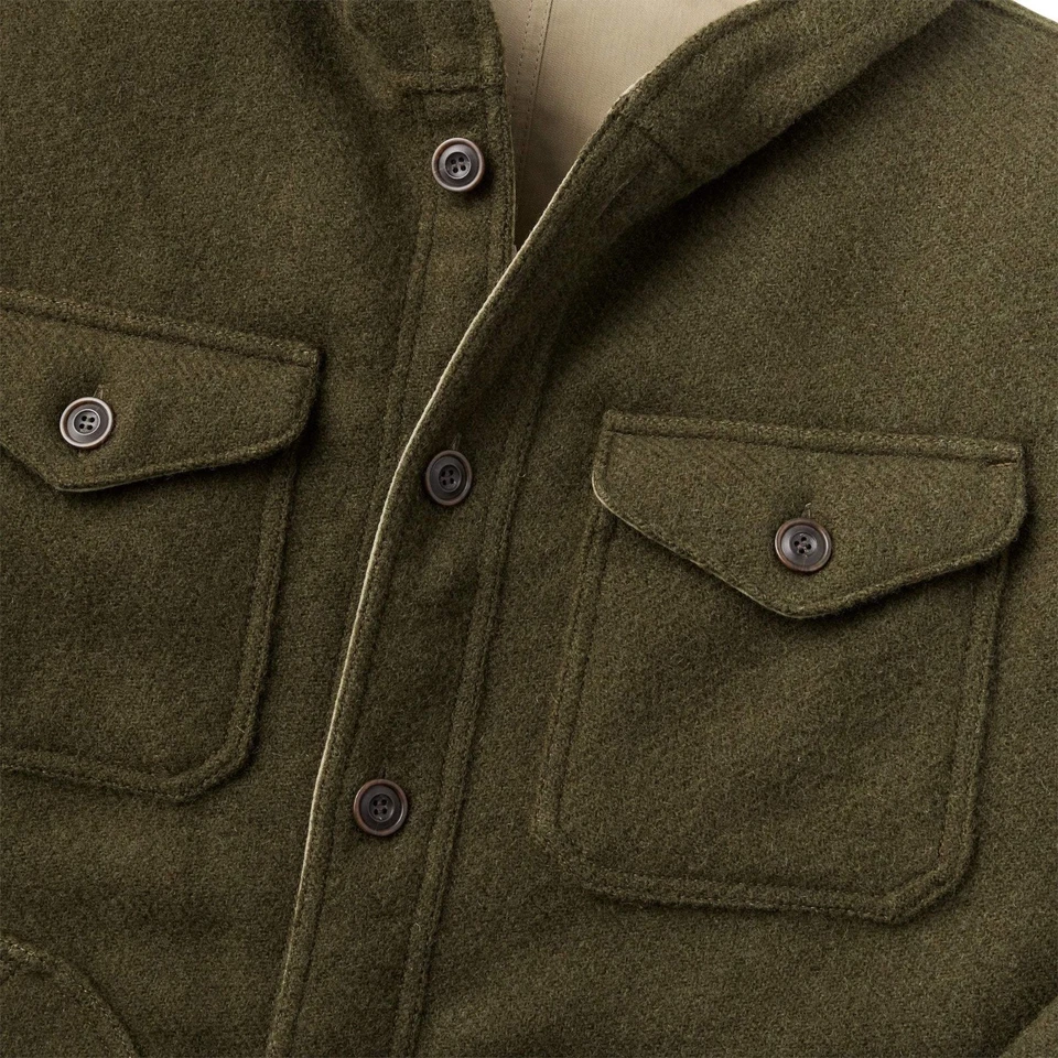 Filson Snohomish Reversible Jacket 20232894 McKinley Olive Dark Light Tan Wool - Image 3 of 4