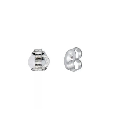 14k White Gold Replacement Earring Push Backs (1 Pair) for 0.6 mm Thick Earring