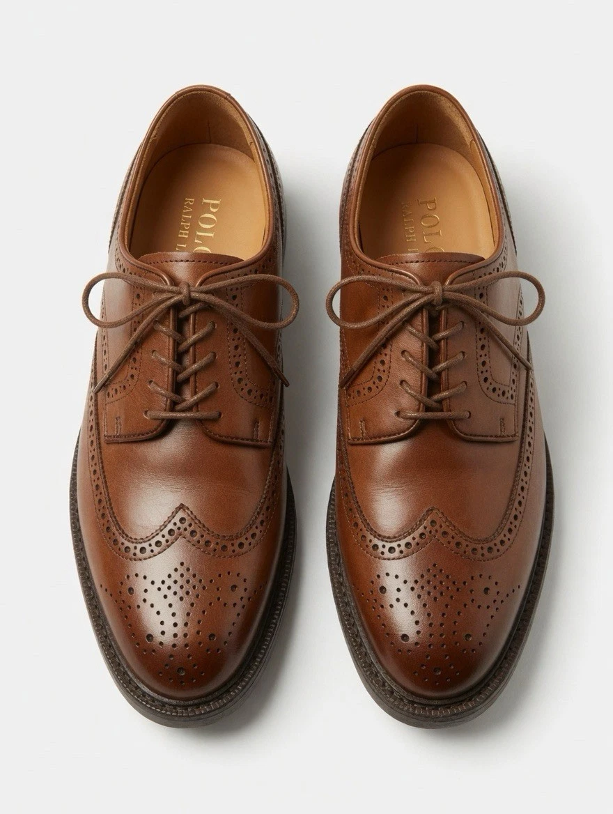 Men’s Polo By Ralph Lauren Mossy Green Wing Tipped Leather Dress Shoes. Size 8. Polo Ralph Lauren | Shoes | Mens Polo By Ralph Lauren Mossy  main image 2