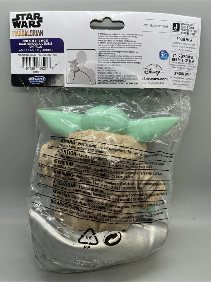 Disney Star Wars Grogu ACCESORIO HOMBRO MANDALORIANO DISFRAZ BEBÉ YODA 7” NUEVO Foto 3 de 3