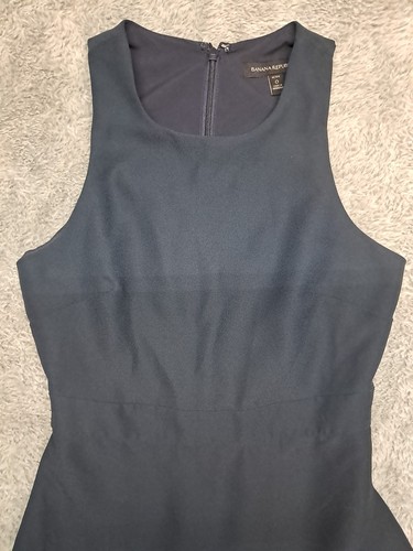 Banana Republic Dress Womens Sz 0 Petite Ruffles Flowy Fit and Flare Sleeveless - Picture 3 of 11