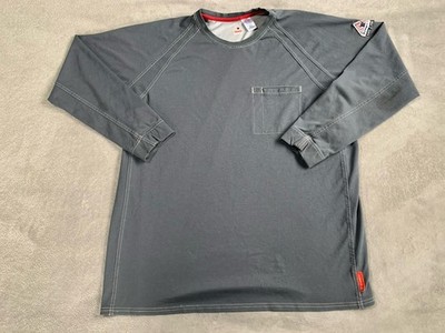 Bulwark FR Shirt Mens XL Tall Gray Crewneck Long Sleeve iQ Series CAT2 Workwear