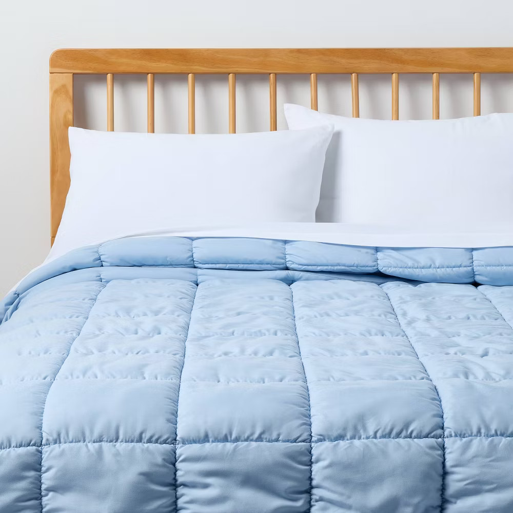 TwinTwin Extra Long Box Stitch Puffer Comforter Light Blue - Room Essentials 2290₽