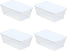 Storage Box 13.5 x 8.3 4.8 6 Qt Clear Pack of 4 Sterilite