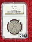1921-D Liberty Walking Half Dollar NGC AG 3 Silver 50C 3419696-006 ref#192