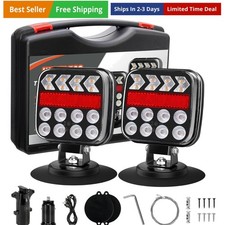 Wireless Trailer Lights, Adjustable Magnetic LED Trailer Lights with Reflecto...