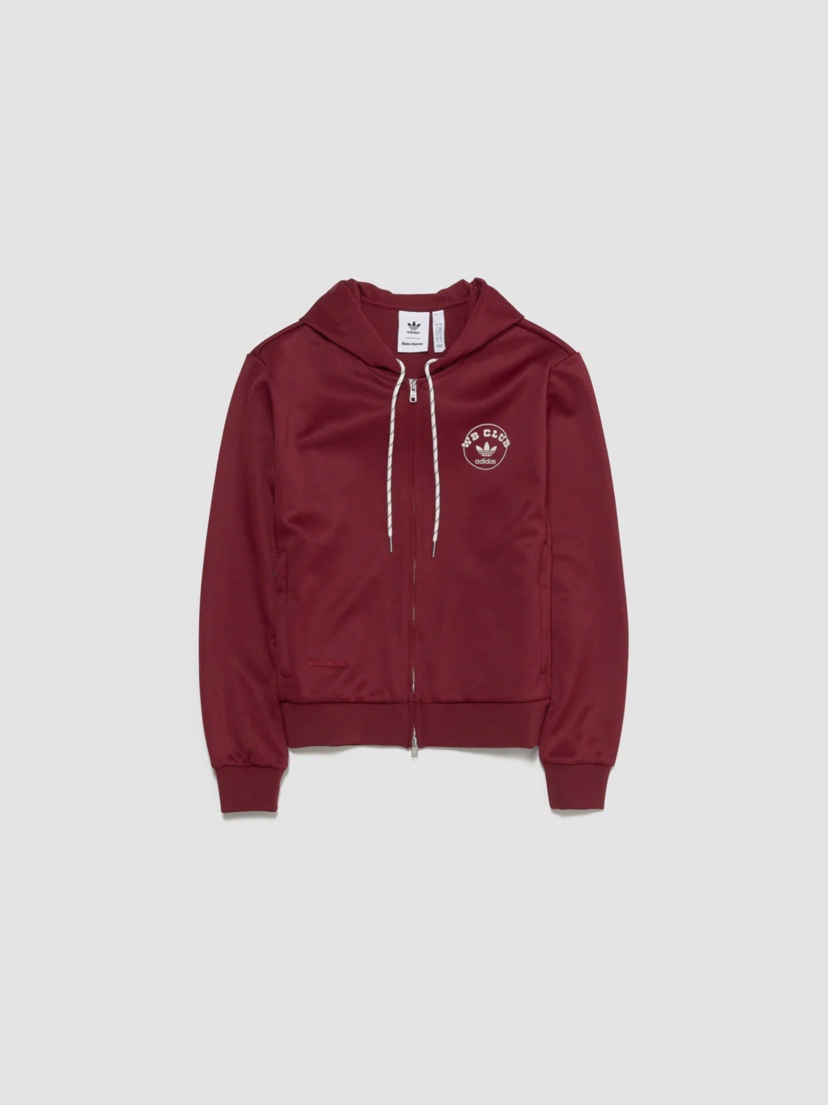adidas x Wales Bonner Track Zip Hoodie in Burgundy Size Small JM8298 image 3