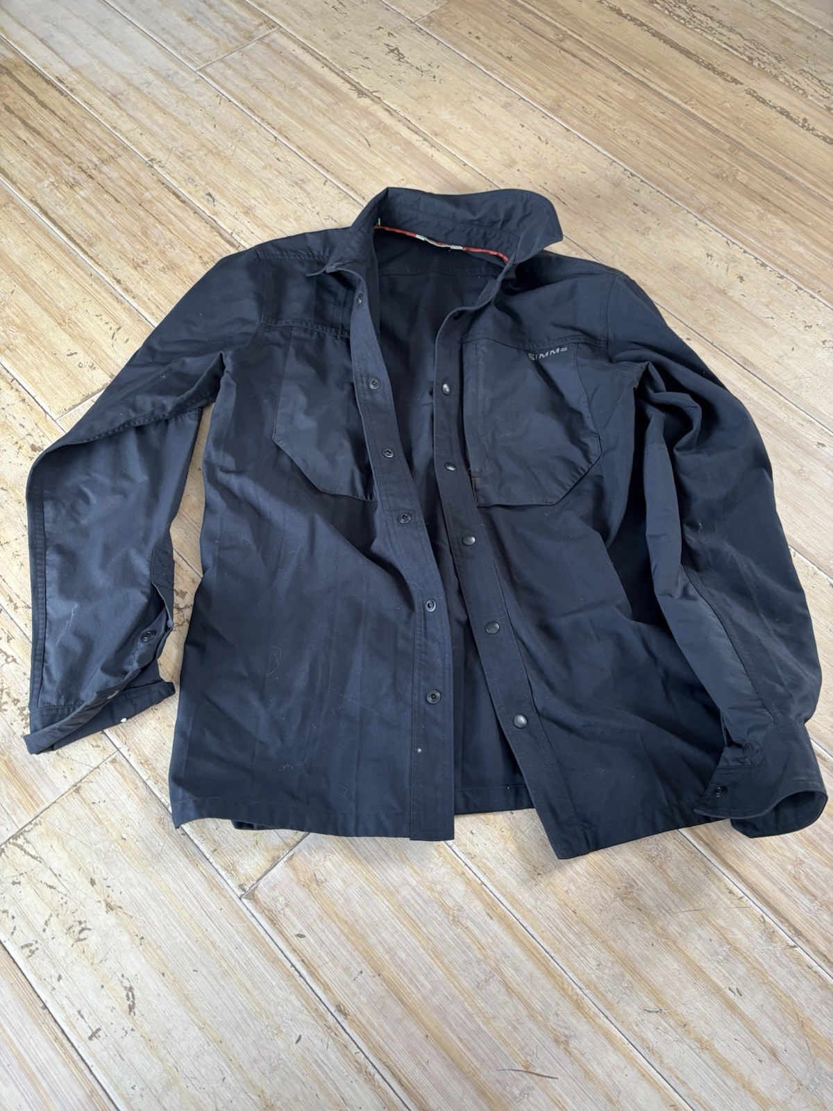 Simms Black Double Haul Button Down Long Sleeve F… - image 2