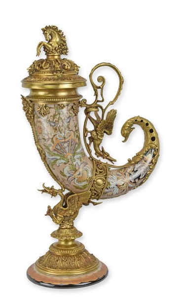 FüLlhorn Porzellan Mit Bronze Verziert Replikat Retro Design Dekoration-image