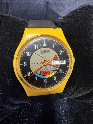 1985年Swatch GJ700 YAMAHA RACER ヤマハ レーサ Vintage 1985 SWATCH Watch Yamaha Racer GJ700 Swiss Made - Running